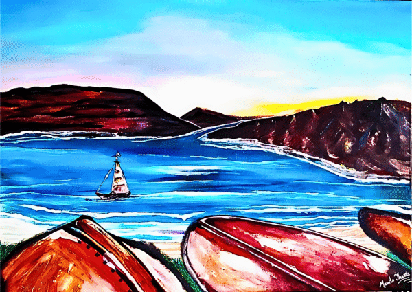 🌊 Sea Breeze – Original Acrylic Painting on Gallery-Wrapped Canvas (50 x 70 cm)
