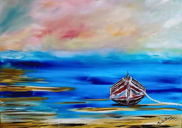 Anchored in Light – Original Acrylic on Canvas (50x70 cm)