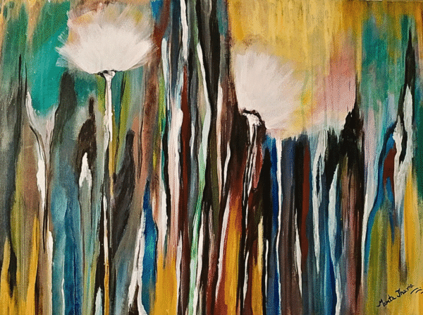 Blossom original acrylic painting modern spiritual abstract wall art