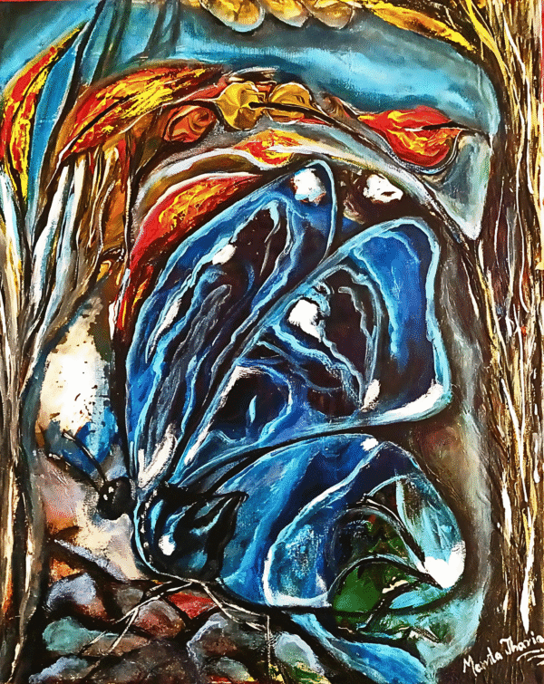 Echoes of Transformation original abstract acrylic painting by Mamta Jharia modern spiritual wall art