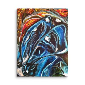 Echoes of Transformation vibrant abstract wall art canvas print – bold color statement piece, gallery wrapped and ready to hang