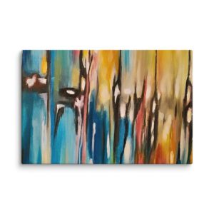 Interconnection abstract canvas wall art for modern living room – premium gallery wrapped contemporary statement canvas print, ready to hang