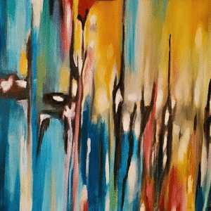 Interconnection original acrylic painting modern abstract spiritual wall art