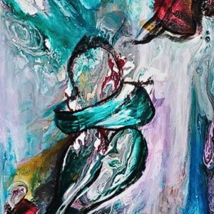 Love Yourself original abstract acrylic painting modern spiritual wall art by Mamta Jharia