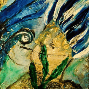 Nested Dream original abstract acrylic painting modern spiritual wall art by Mamta Jharia