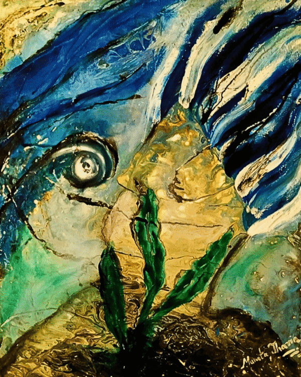 Nested Dream original abstract acrylic painting modern spiritual wall art by Mamta Jharia