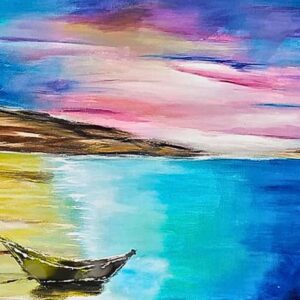 Peace original abstract acrylic painting modern spiritual wall art by Mamta Jharia