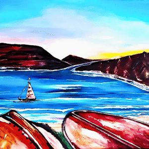 Sea Breeze original acrylic painting luxury abstract ocean wall art