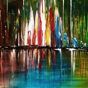 Shadow original abstract acrylic painting modern spiritual wall art by Mamta Jharia