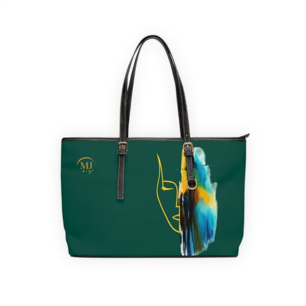 Tranquil Soul – Abstract Face Art Vegan Leather Bag by MJ Art