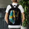Abstract art backpack for daily use with laptop compartment and water resistant modern design