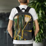 Artist designed abstract print backpack “Backpack” — lightweight, water resistant, laptop-friendly