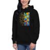 Premium unisex artistic hoodie with abstract art design luxury streetwear