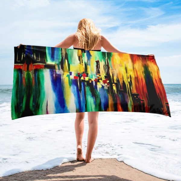 Vibrant Abstract Art Beach Towel – Oversized, Quick-Dry & Sand-Free | MJ Collection