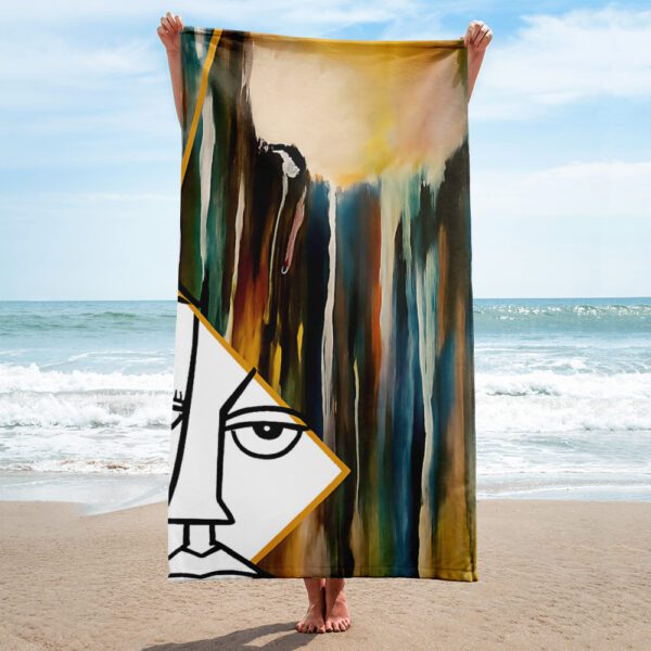 MJ Art Beach Towel – Abstract Elegance Meets Ocean Freedom