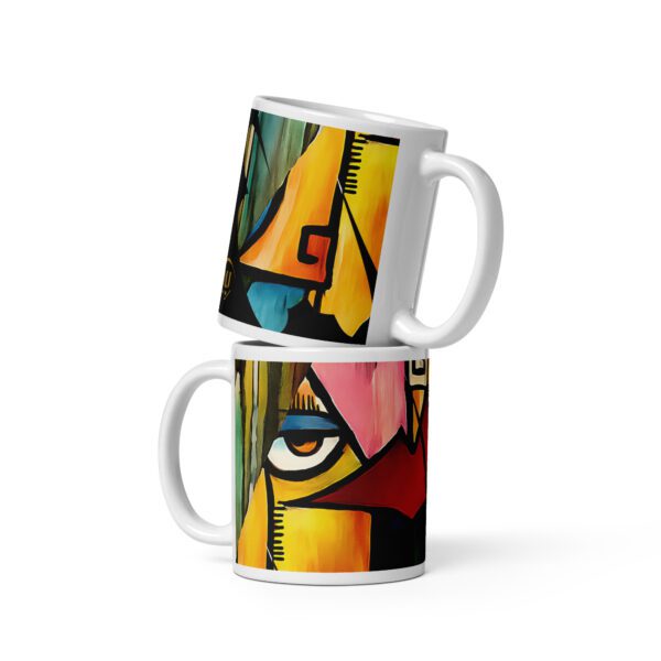 Cubist Art Glossy Mug – Designer Coffee Cup by MJ Art