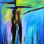 Awakening abstract canvas wall art print by Mamta Jharia