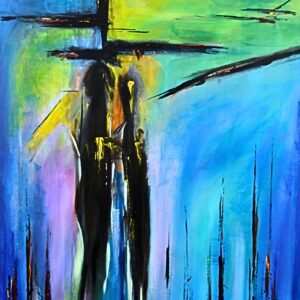 Awakening abstract canvas wall art print by Mamta Jharia