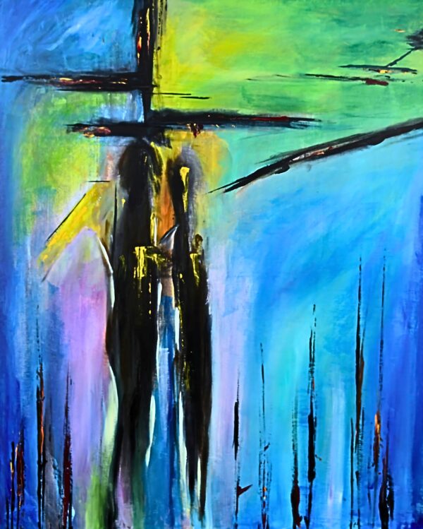 Awakening abstract canvas wall art print by Mamta Jharia