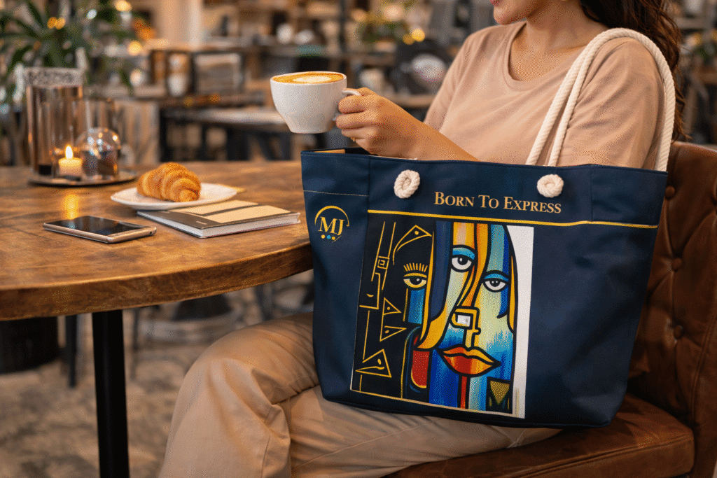 how to style a printed tote bag casual weekend outfit