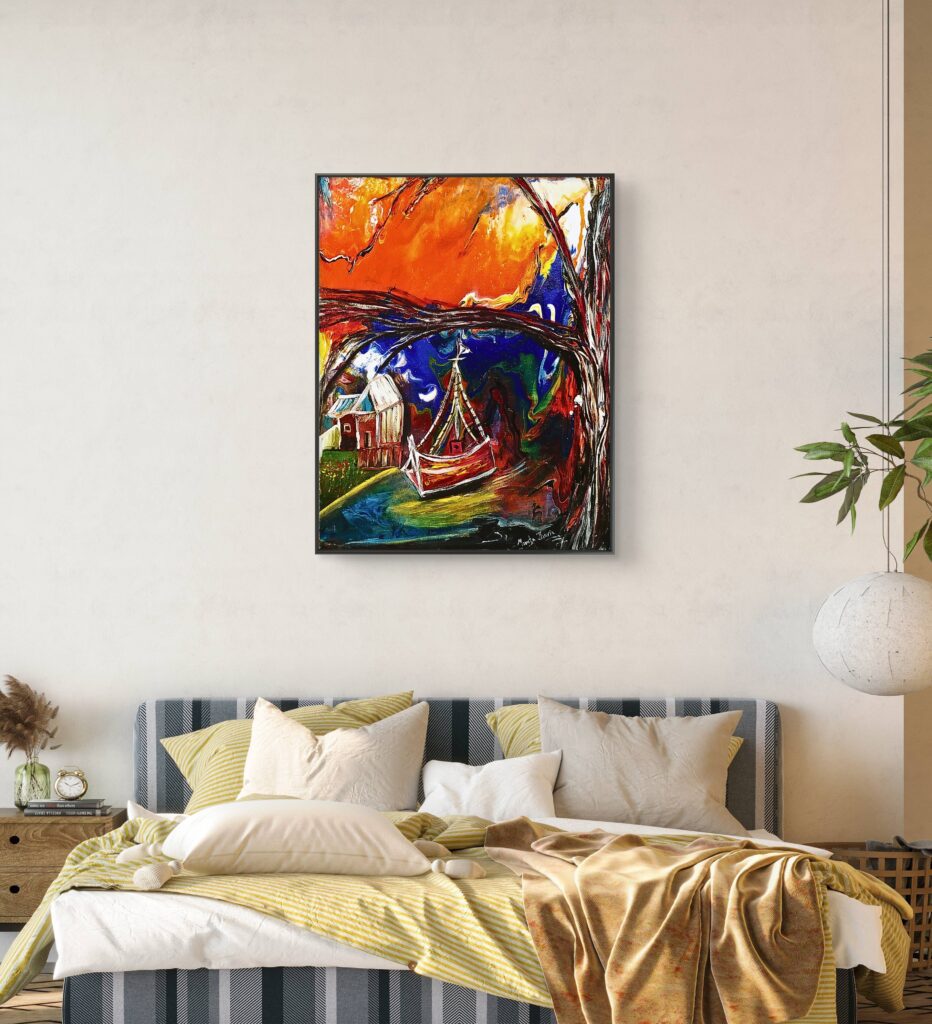 bedroom wall art ideas calming abstract artwork