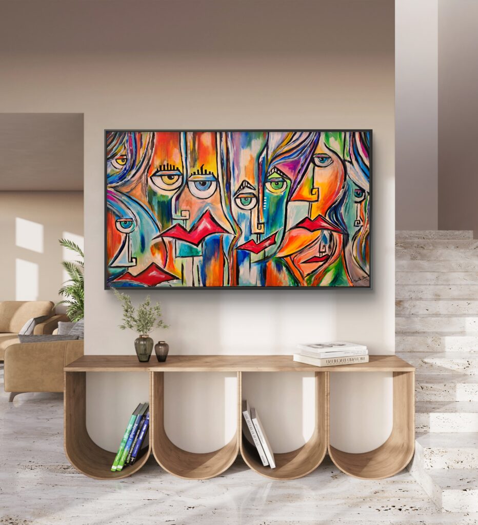 how to choose art for a minimalist home - living room example