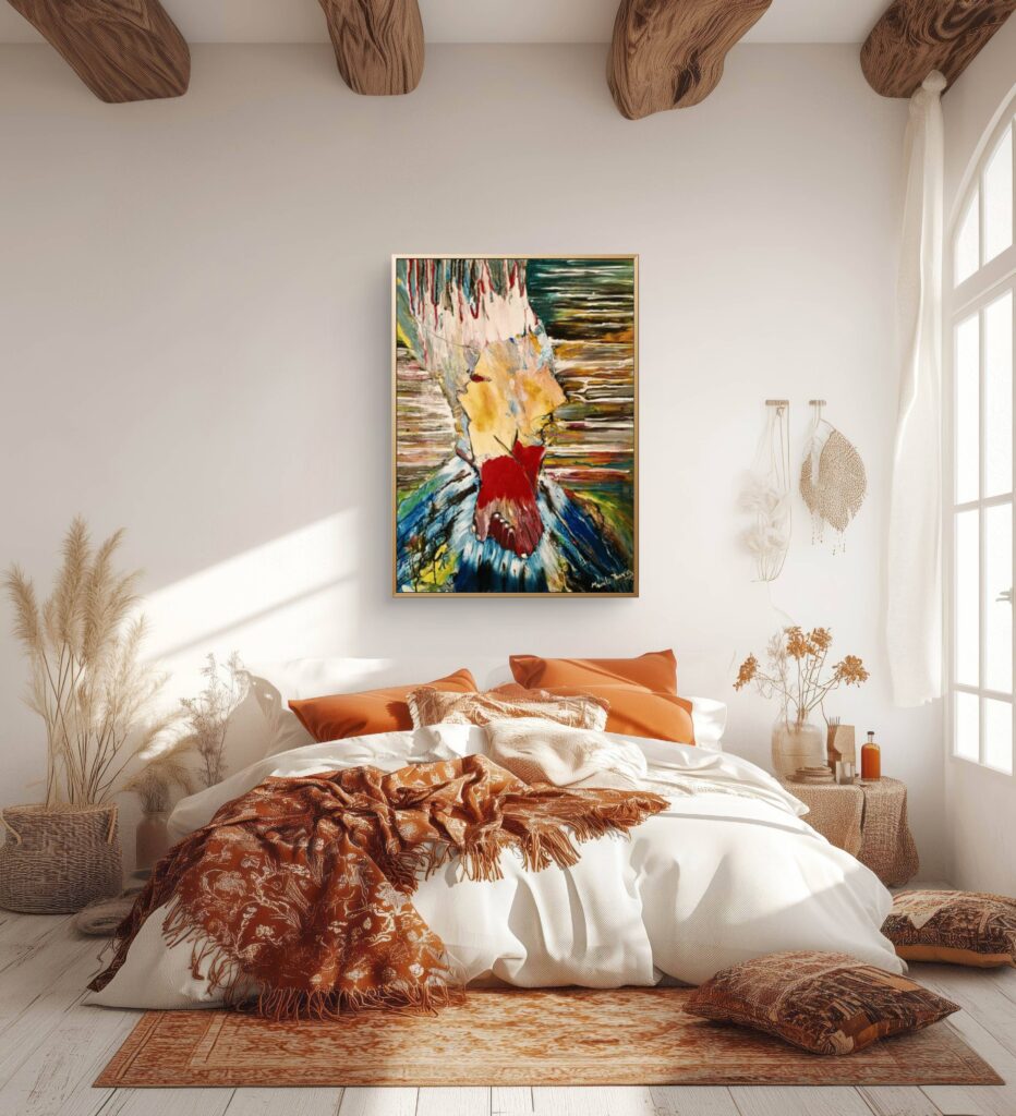 gallery wall ideas layout with hero artwork centerpiece