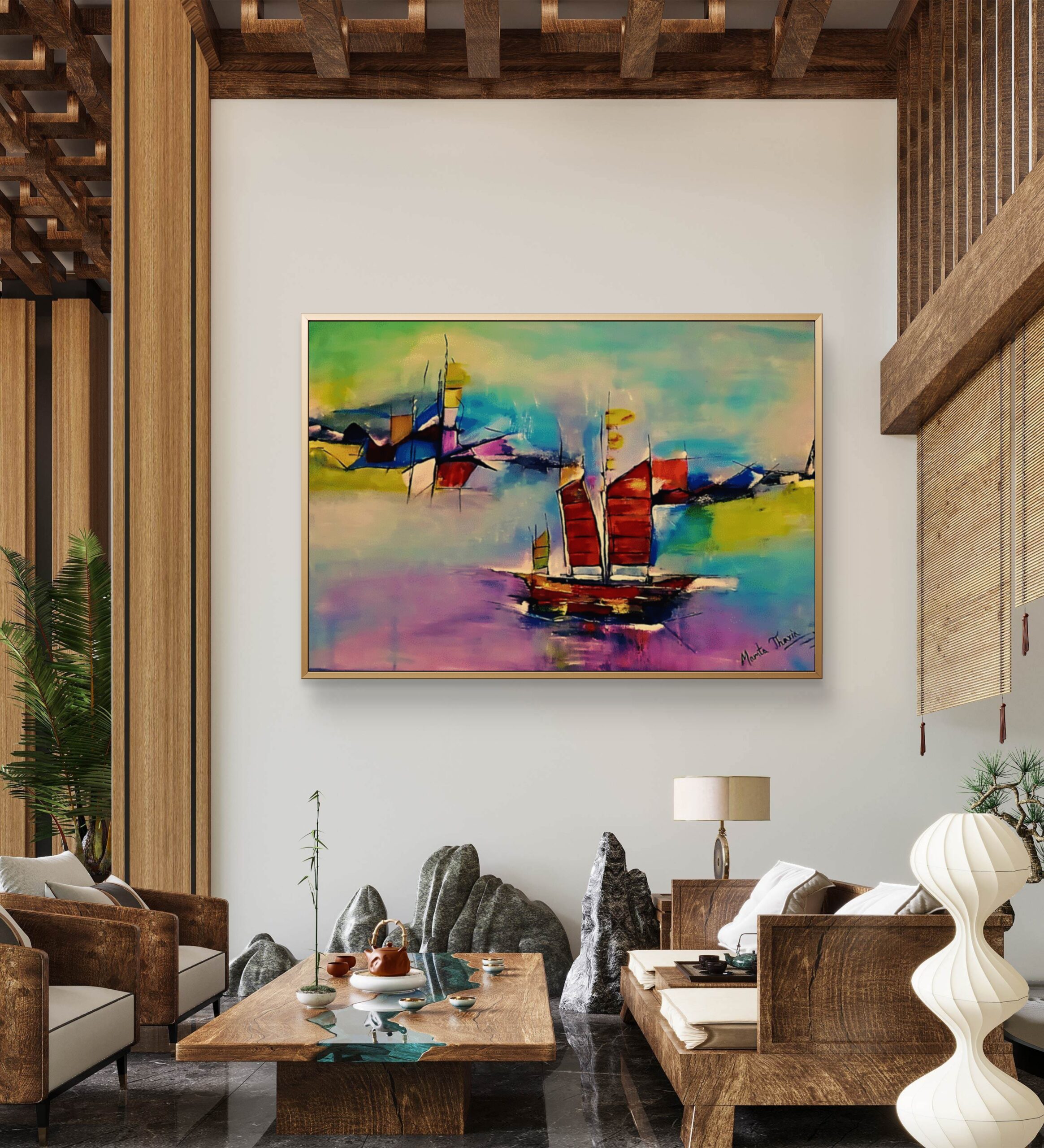 choose perfect painting for every room living room abstract art