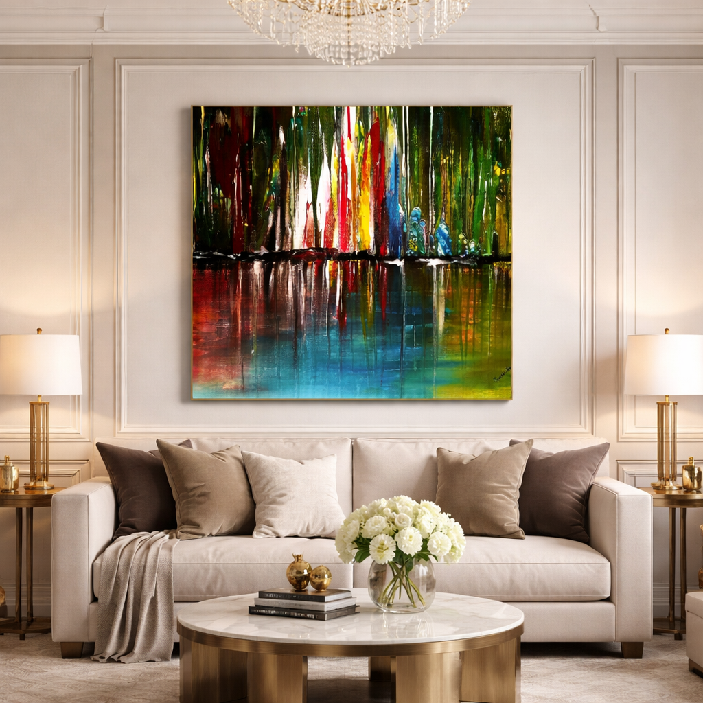 statement wall art ideas for modern living room