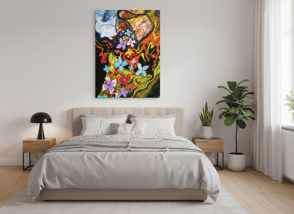 choosing wall art size bedroom