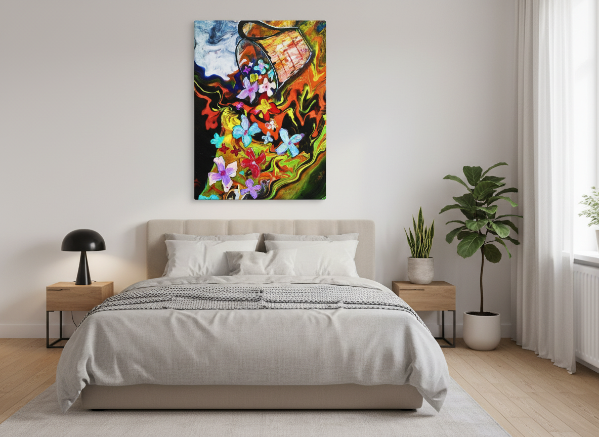 abstract wall art for modern living room 2026 interior design trends