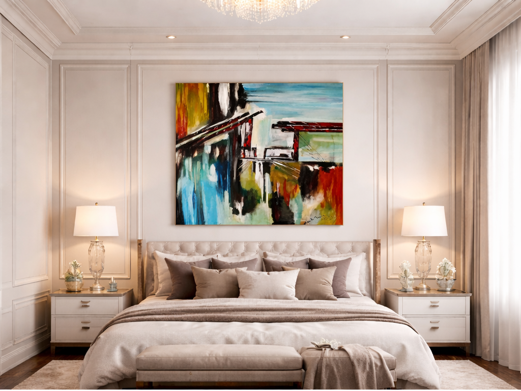 bedroom wall art calming abstract painting