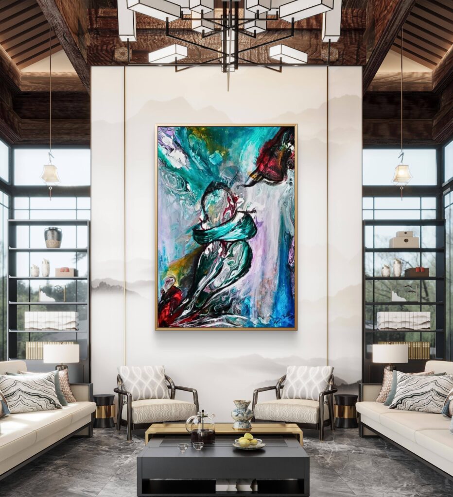handmade art adds luxury to your home living room statement painting