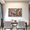 Contemporary figurative portrait painting Echoes of Identity displayed in a modern private gallery.