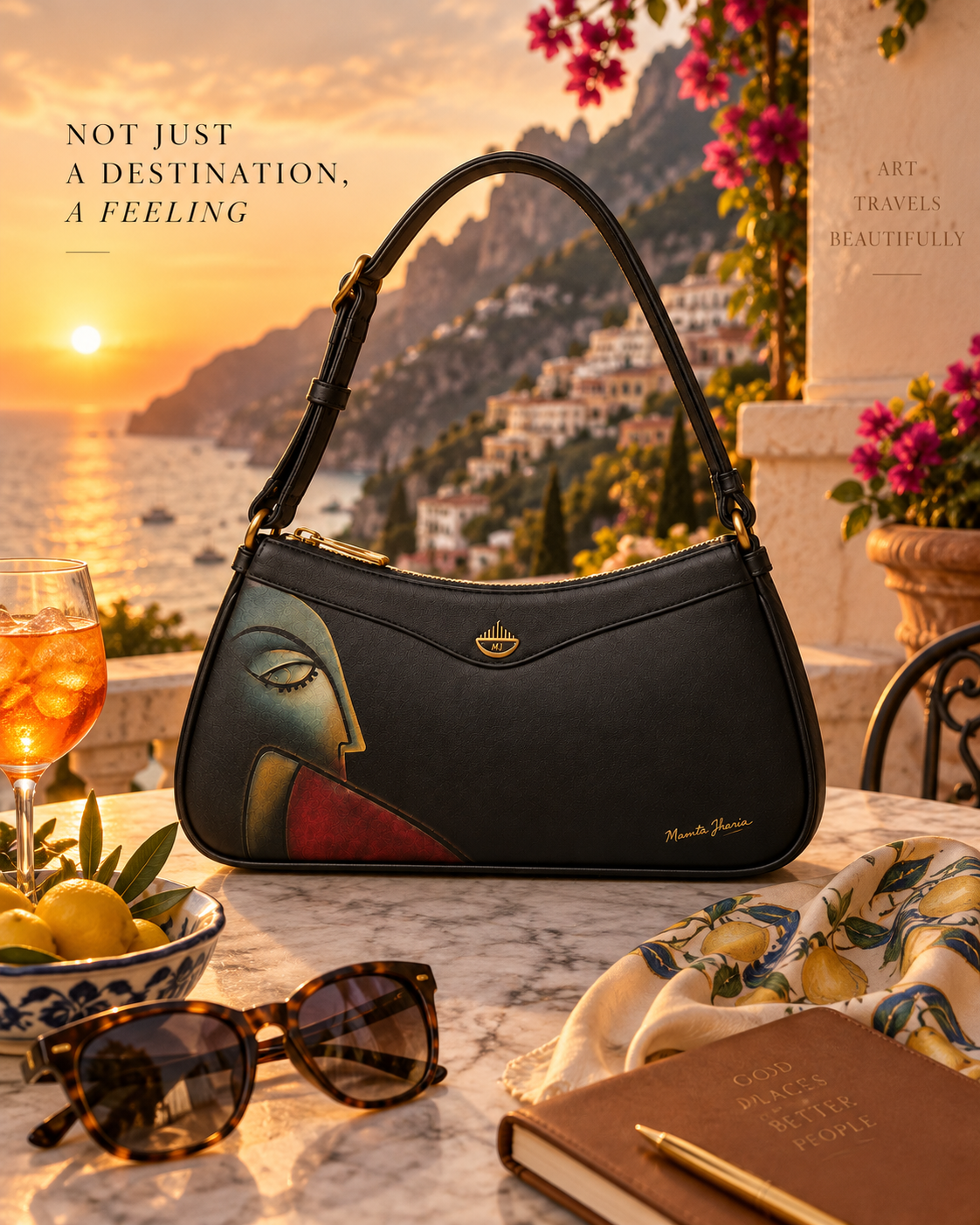 MAMTA JHARIA artist designed handbag combining original artwork and luxury craftsmanship